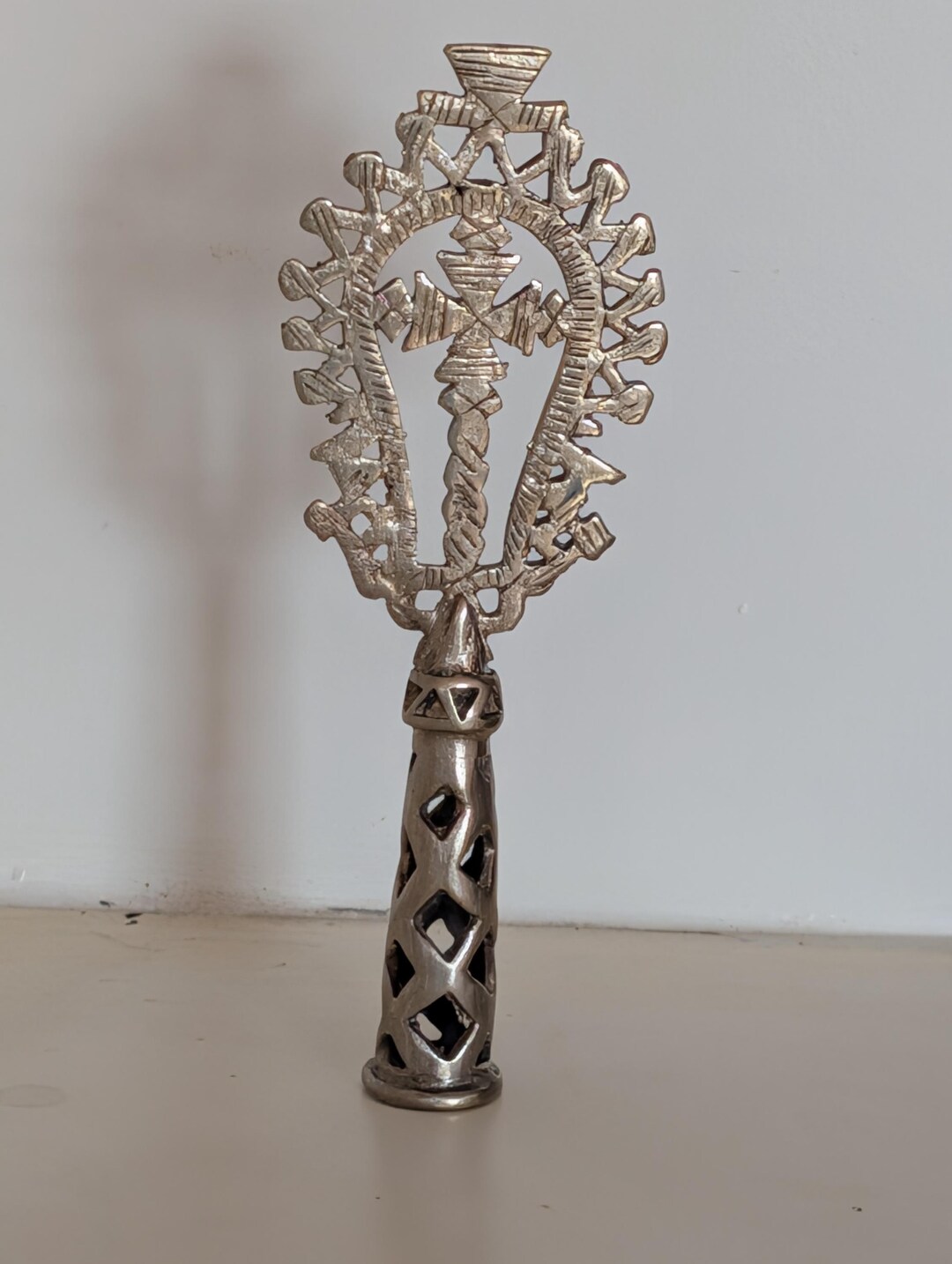 Vintage Ethiopian Orthodox Hand Cross – Traditional Coptic