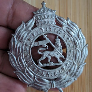 Old Ethiopian Police Badge Haile Selassie Lion of Judah Rastafarian