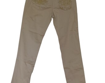 NWT Apple Bottoms Khaki Tan Jeans w/ Gold Belt Y2K Vintage Deadstock Size16
