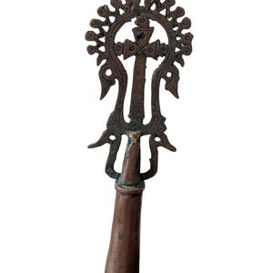 Antique Ethiopian Orthodox Christian Handheld Blessing Cross Lalibela Design Ethiopian Art