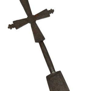 Antique ETHIOPIAN Orthodox Coptic Priests Handheld Blessing Cross 200 Years Old