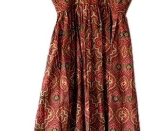 Vintage 1970s With Original Label "Handmade By Linda" Pinafore Long Dress