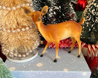 Kitsch Xmas Vintage Plastic Reindeer Holiday Decor Christmas Deer Display MCM