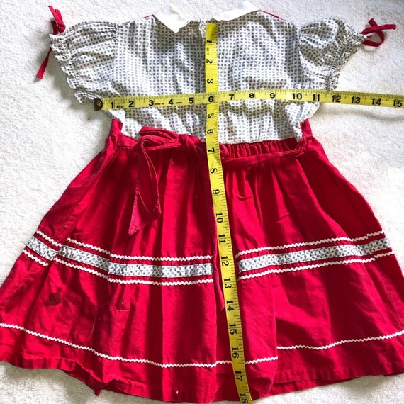 Darling Antique Little Girl's Red Tie Back Puff S… - image 5