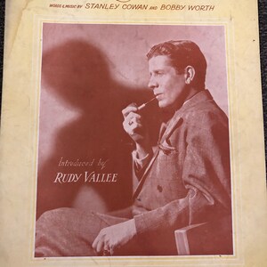 Antique Til Reveille Rudy Vallee Piano Vocals Sheet Music Stanley Cowan Bobby Worth Melody Lane Publications