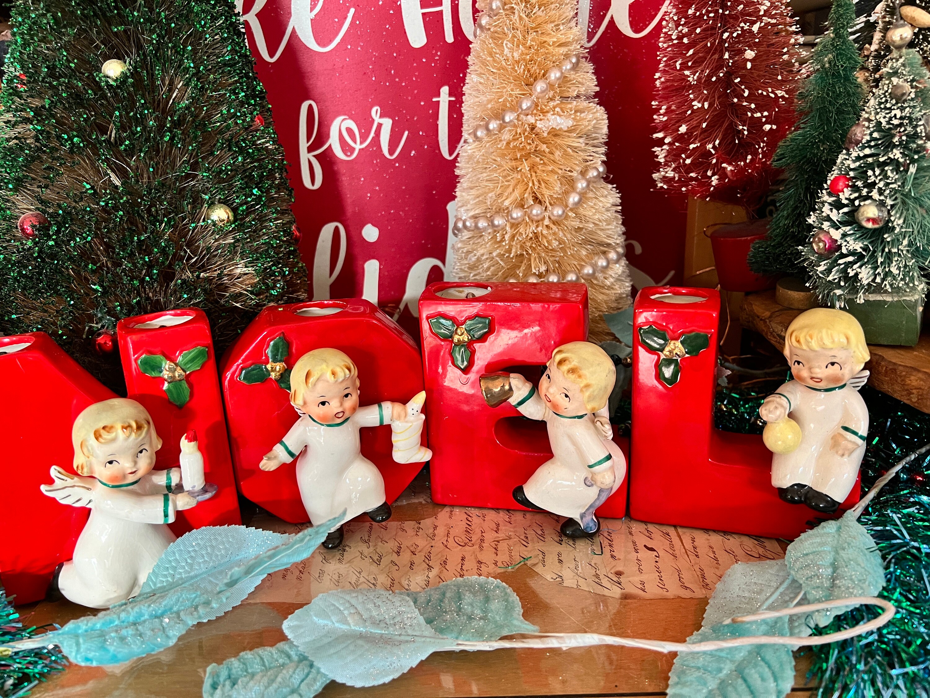 NATAL DESIGN 木製OD缶ケース LOVE FOR NOTO ver. Darling Vintage Christmas NAPCO Red Ceramic NOEL Letters