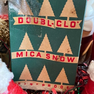 Nostalgic Vintage Double-Glo Mica Snow Fire Proof in Original Box Christmas Display - Photo Props Crafting