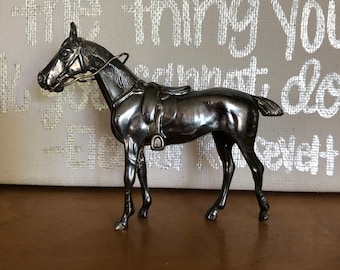 Rare Find Jennings Bros Silver Plate Small Horse Figurine Early 1900&#39;s Antique Collectible Metal Horse