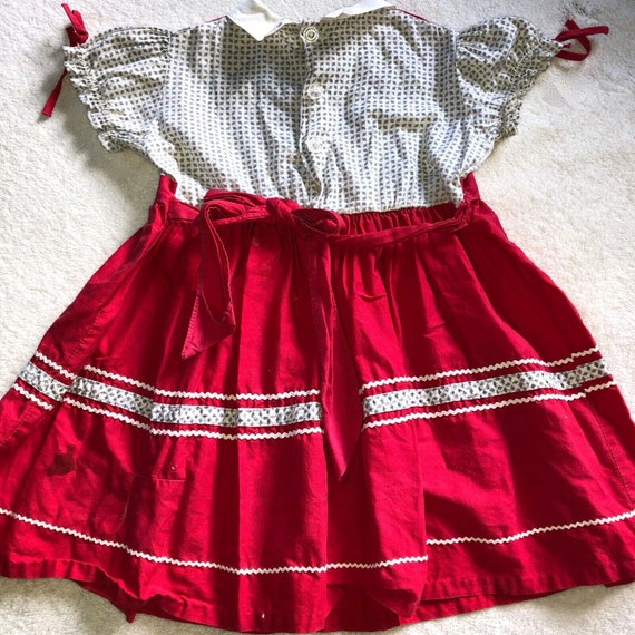 Darling Antique Little Girl's Red Tie Back Puff S… - image 4