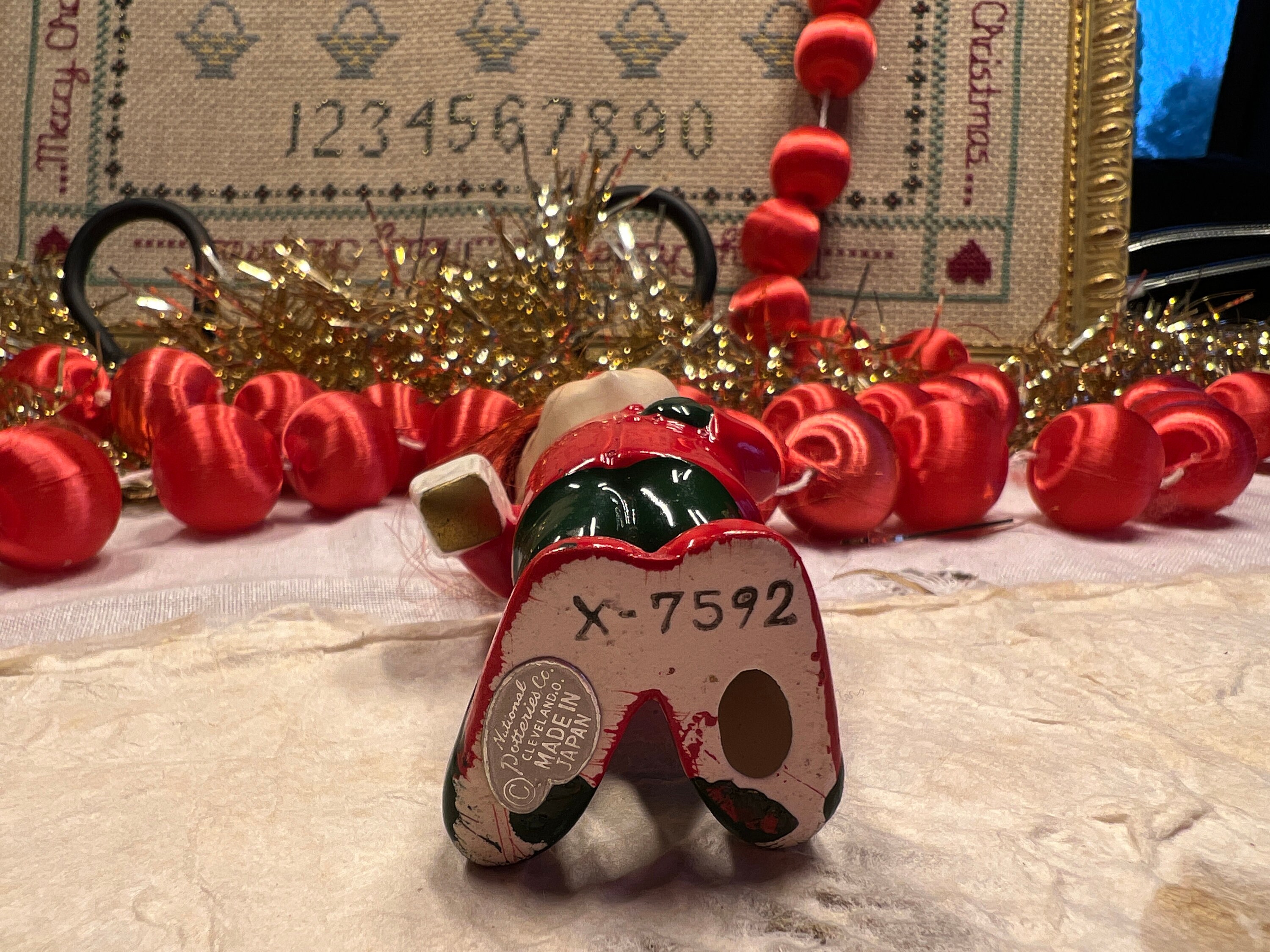 ヴィンテージ　ナプコ社　クリスマスフィギュア　陶器製 Kitsch Christmas Vintage Figurines Napco Redhead Little Girl