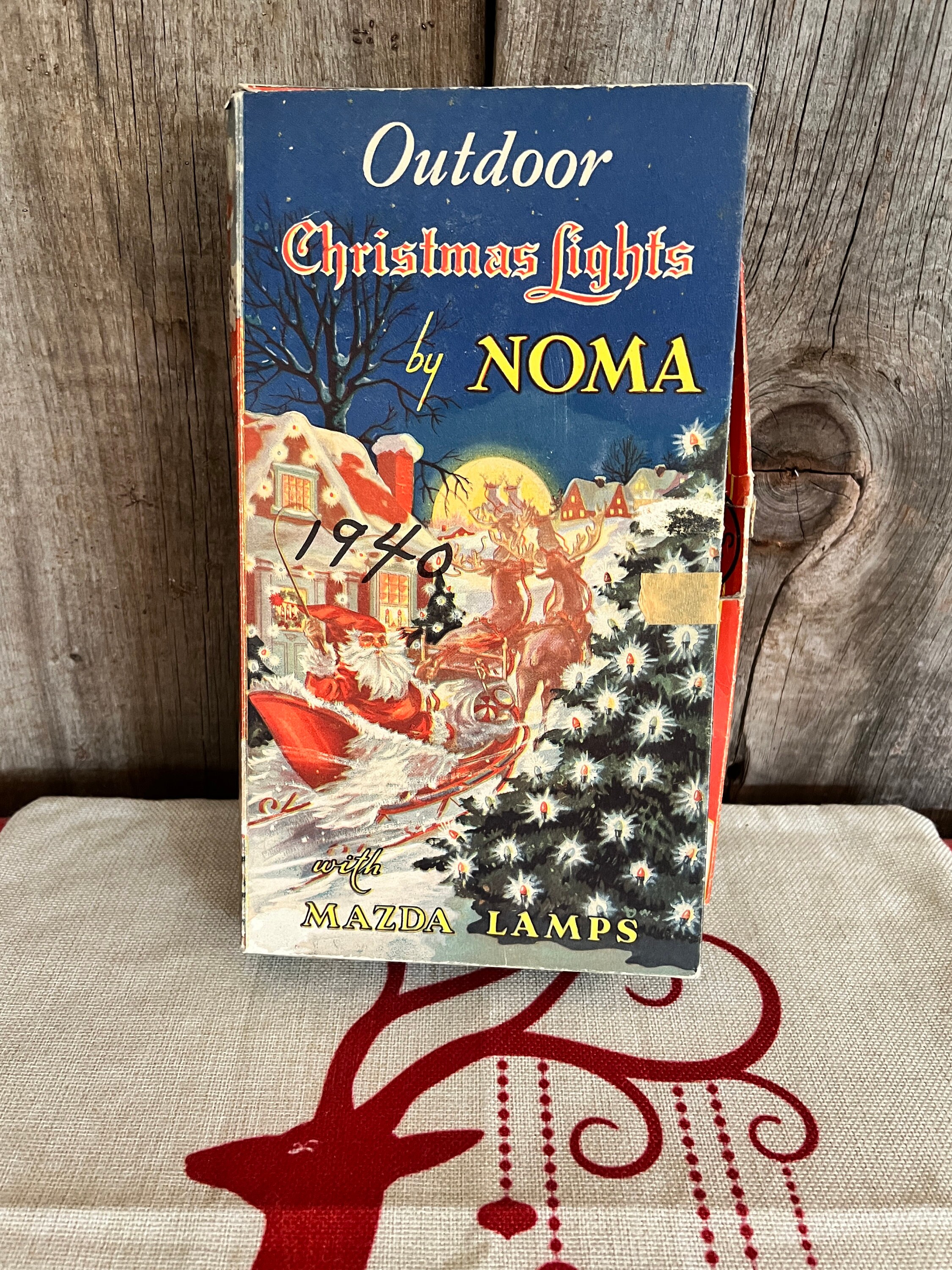 Vintage NOMA Outdoor Christmas 7 String Lights W/mazda Lamps