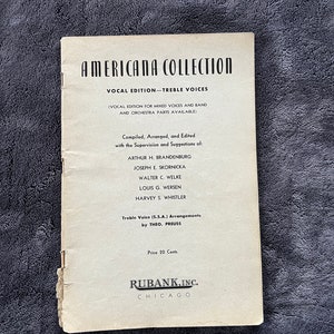 Americana Collection Antique 1945 Sheet Music Vocal Edition Treble Voices Theo Preuss Edited Brandenburg, Skornika, Welke, Wersen, Whistler image 6