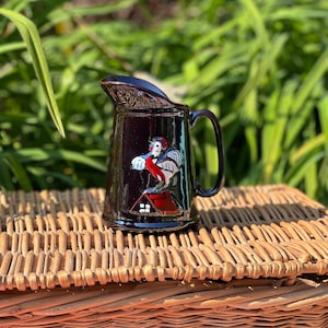 Vintage Redware Syrup Pitcher Rooster on Roof of House Brown Lustreware Ceramic  Shiny Glaze Milk Creamer Unbranded Japan