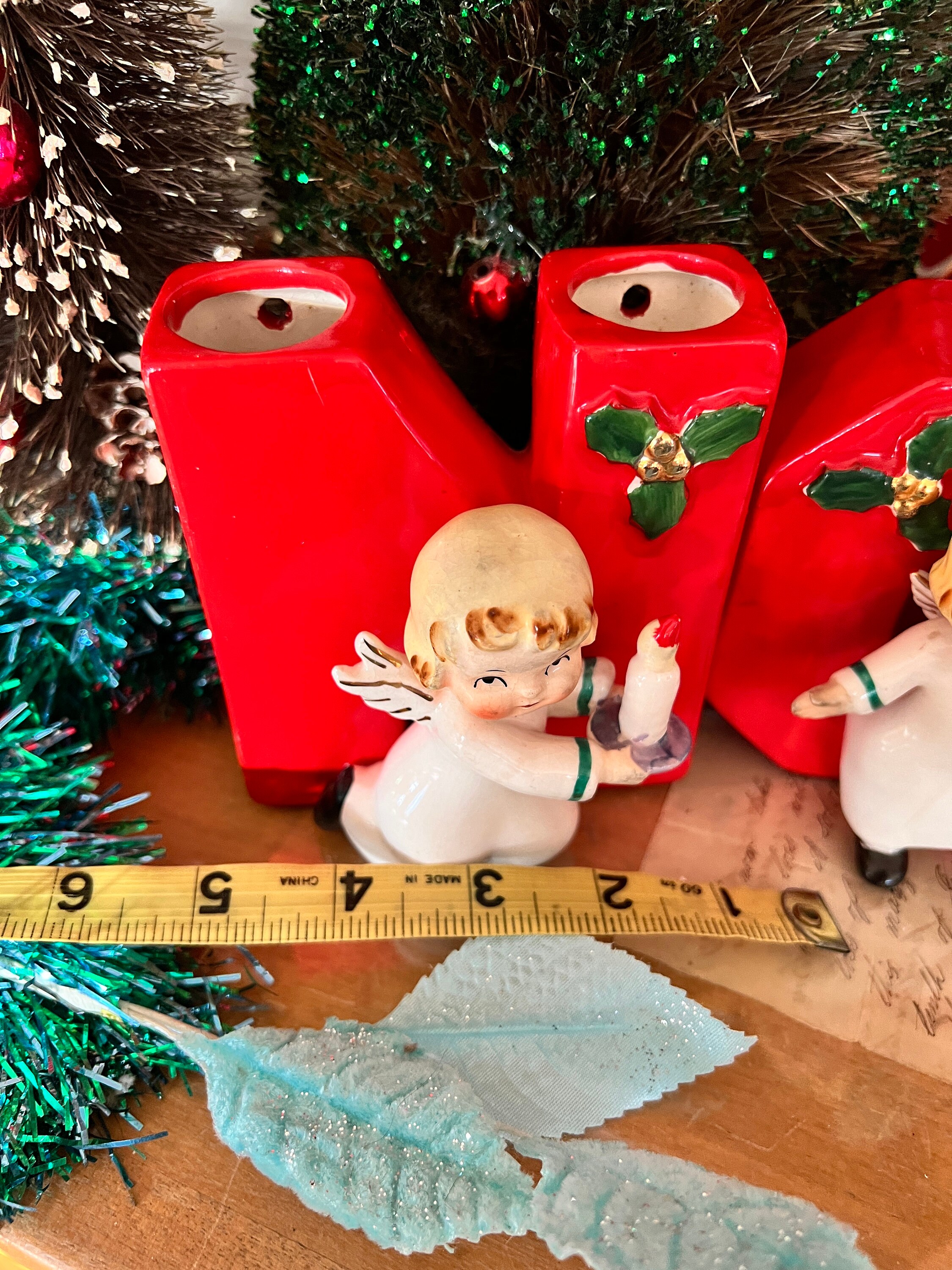 Darling Vintage Christmas NAPCO Red Ceramic NOEL Letters Darling Vintage Christmas NAPCO Red Ceramic NOEL Letters