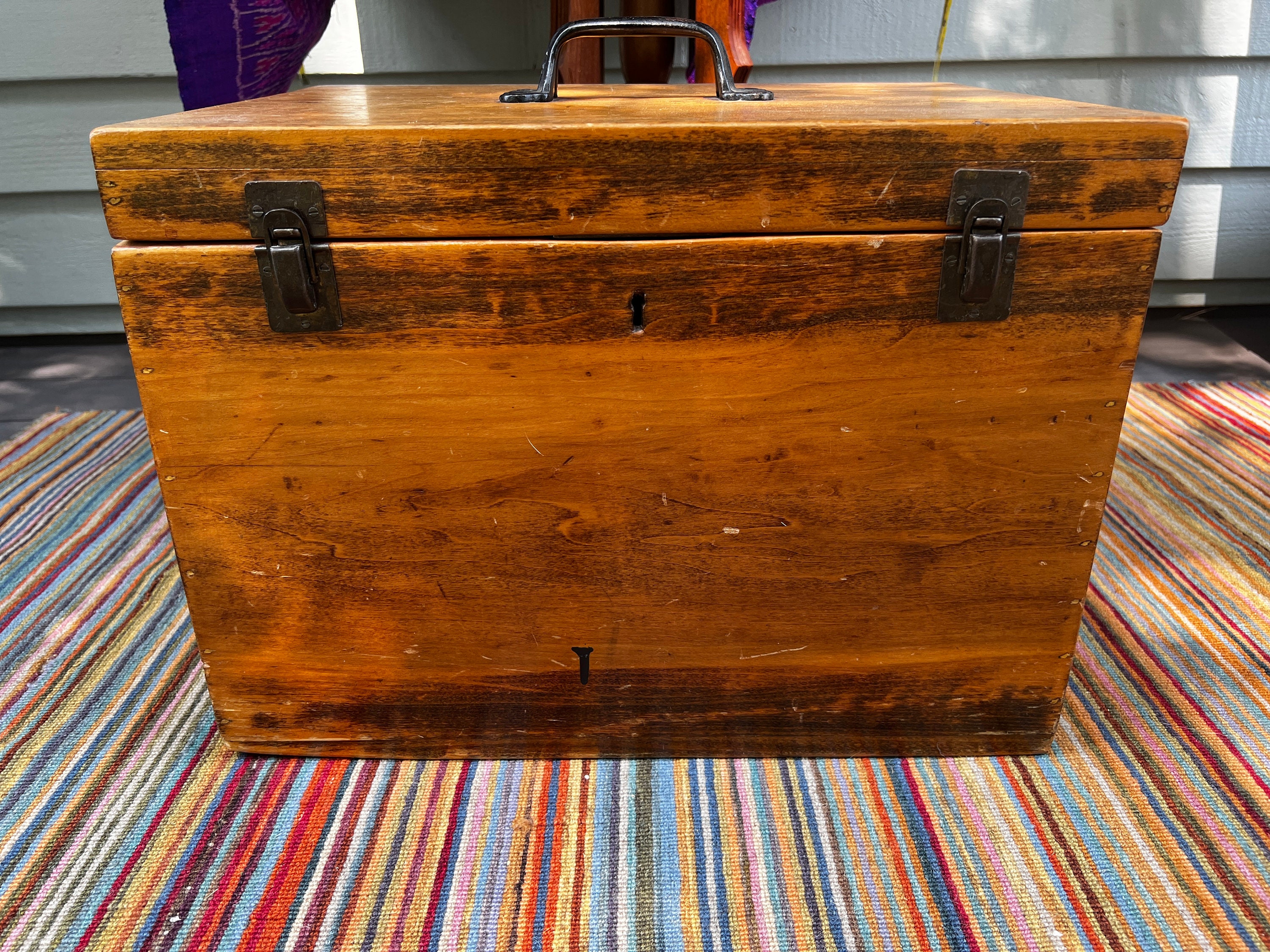 Antique Traditional Farmhouse Pine Wood Tool Box Machinist Chest - Scranton  Antiques