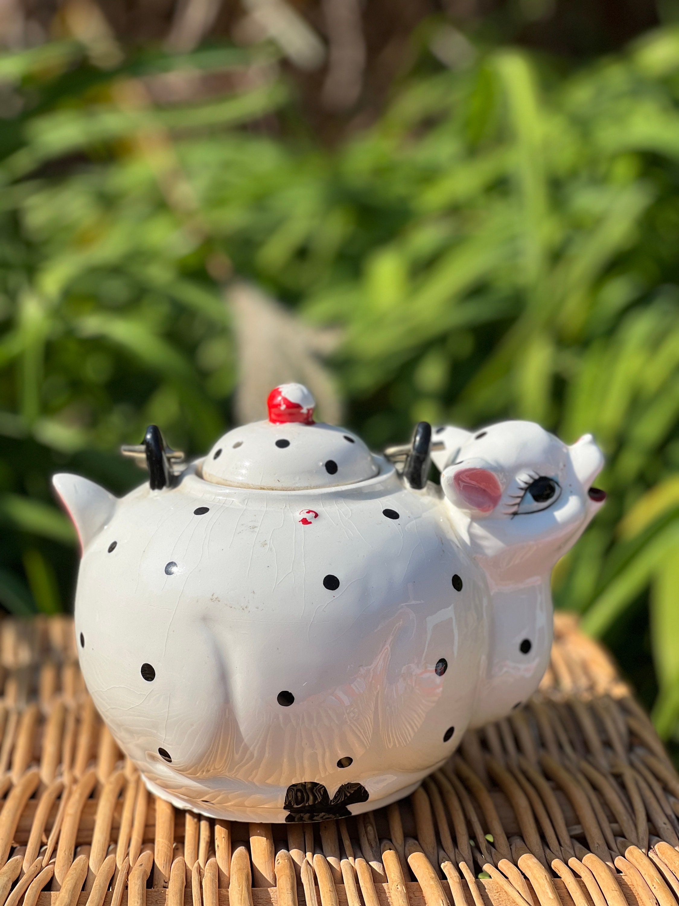 Kitschy Cute Rare 1950s Vintage Anthropomorphic Deer White Ceramic
