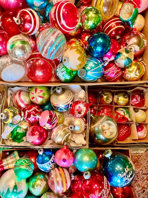 Beautiful Nostalgic Oldlovely Mercury Glass Various Styles Shapes Sizes Colors Vintage Christmas Ornaments Choose From 6 to 36 in Menu Etsy