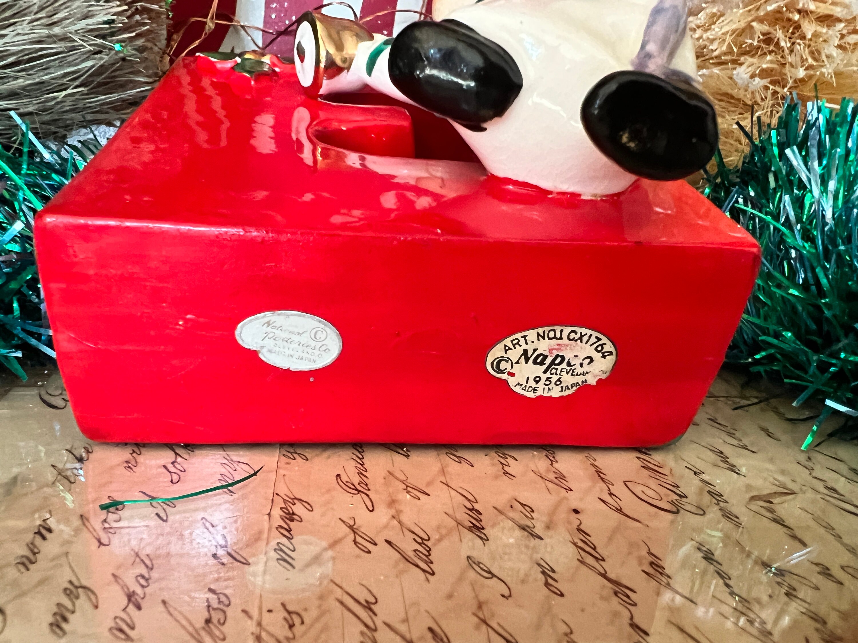 Darling Vintage Christmas NAPCO Red Ceramic NOEL Letters Darling Vintage Christmas NAPCO Red Ceramic NOEL Letters