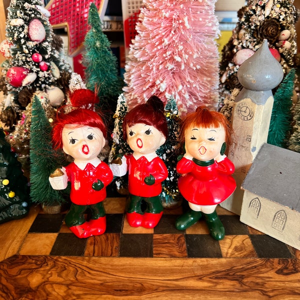 Kitsch Christmas Vintage Figurines Napco Redhead Little Girl Christmas Caroler #X7592Ceramic Japan Choose From Menu