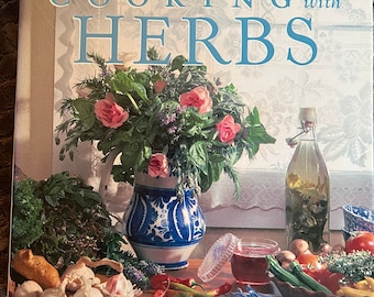 Vintage Cookbook Cooking With Herbs Emilie Tolley Chris Mead 1st Ed. Hardbound Coffee Table Book Herbal Recipes Decorating Ideas Gardening
