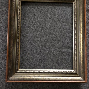 Vintage Midcentury Modern Gilded Ornate Fancy 1970 Large Wood Picture Portrait Painting Frame Brown Gold 15 x 18 Overall