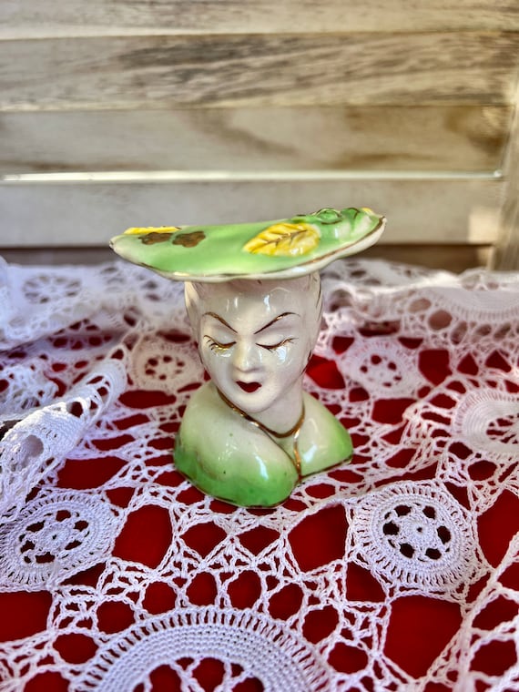 Retro Glamour Vintage Decorative Ceramic Lady Head Vases
