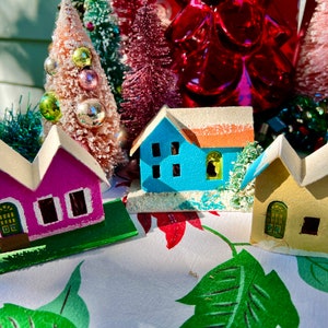 Pretty Vintage Putz Cardboard Japan Village Houses Choose from Menu