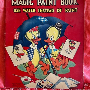 Vintage 1940s The Magic Paint Book Use Water instead of Paints For Children Samuel Lowe Co of Kenosha WI