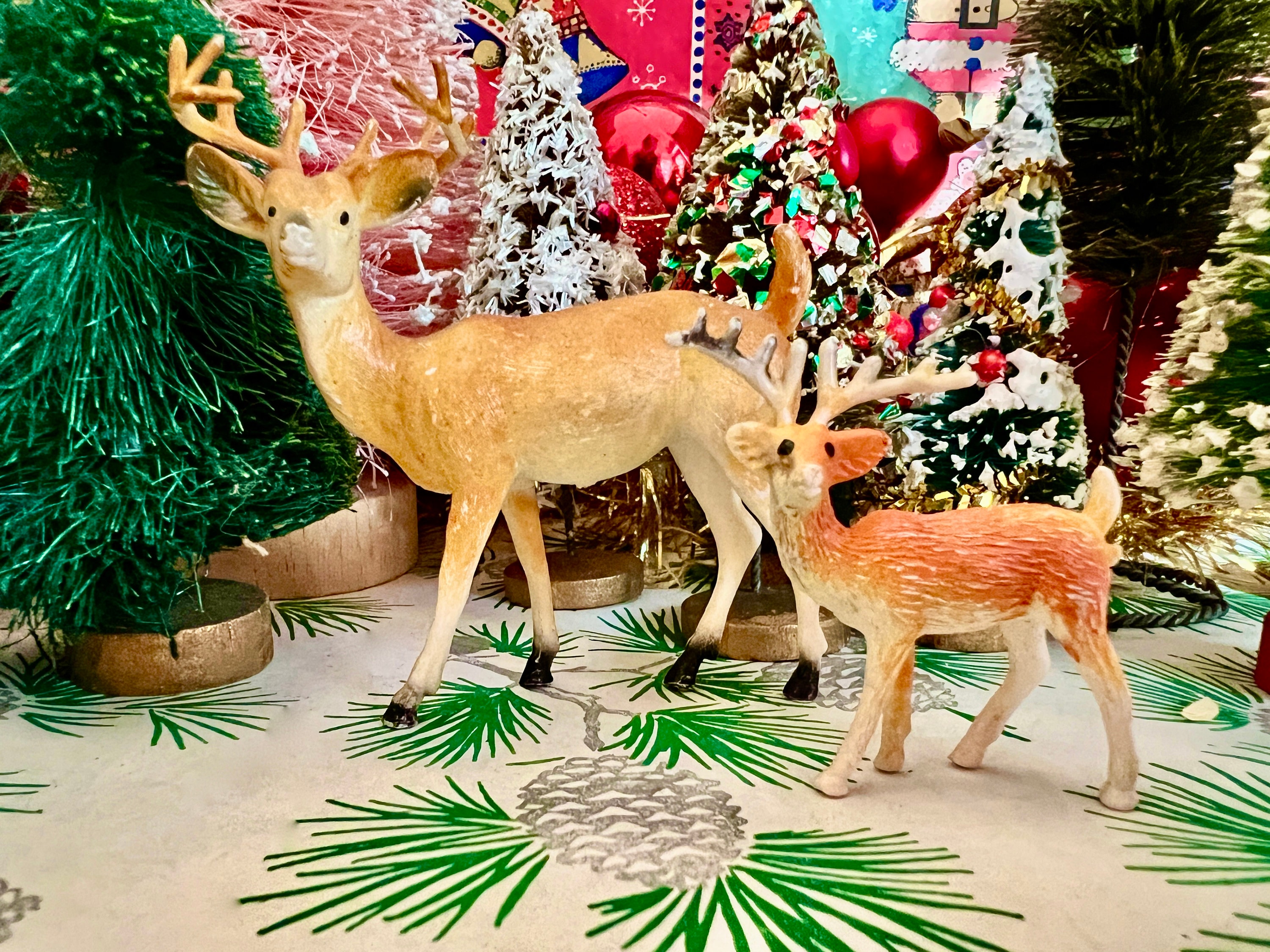 Pair of Vintage Christmas Reindeer Pair of Vintage Hard Plastic