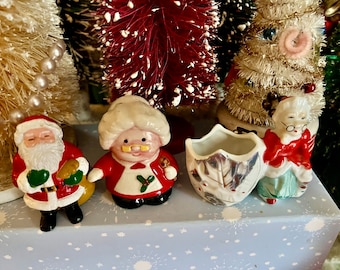 Liebling kitschige Retro Weihnachten Keramikfiguren Wählen Sie aus Menü: Santa, Mrs. Claus, Zahnstocher Halter Mrs Claus Japan Enesco MCM