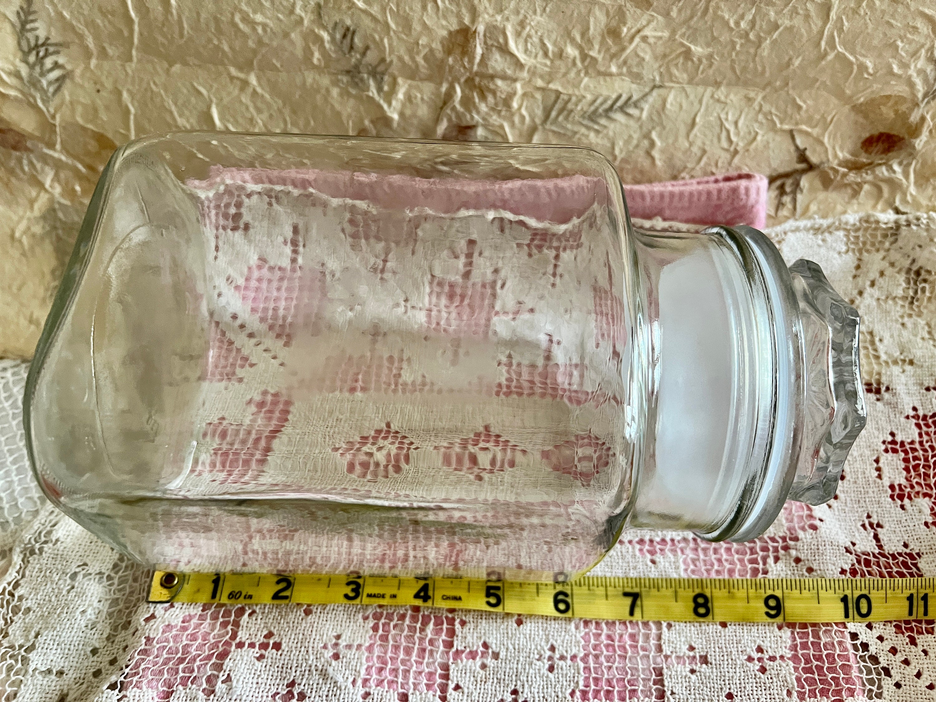 Choose From 3 Different Vintage Large Tall Clear Glass Canister Storage  Apothecary Jar Flour Sugar Tea Cookies Herbs Spices Candy Potpourris 