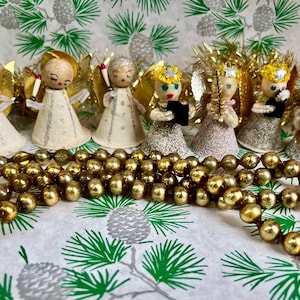 Sweet Spun Cotton Angel Sets Christmas Ornaments Figurines Vintage Japan Mid-Century Choose in Menu: Set of 4 Angels Set of 3 Angels