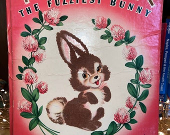 Darling Vintage Children&#39;s Book Easter Basket Gift Patrick The Fuzziest Bunny Elsa Jane Werner 1946 Published by Whitman Publishing Co, 1946