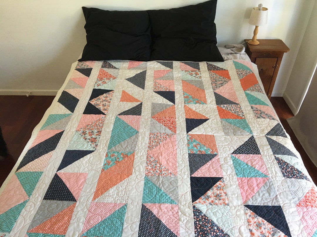 PDF Pattern | Mixed Triangles Quilt Pattern | Quilting Pattern ...