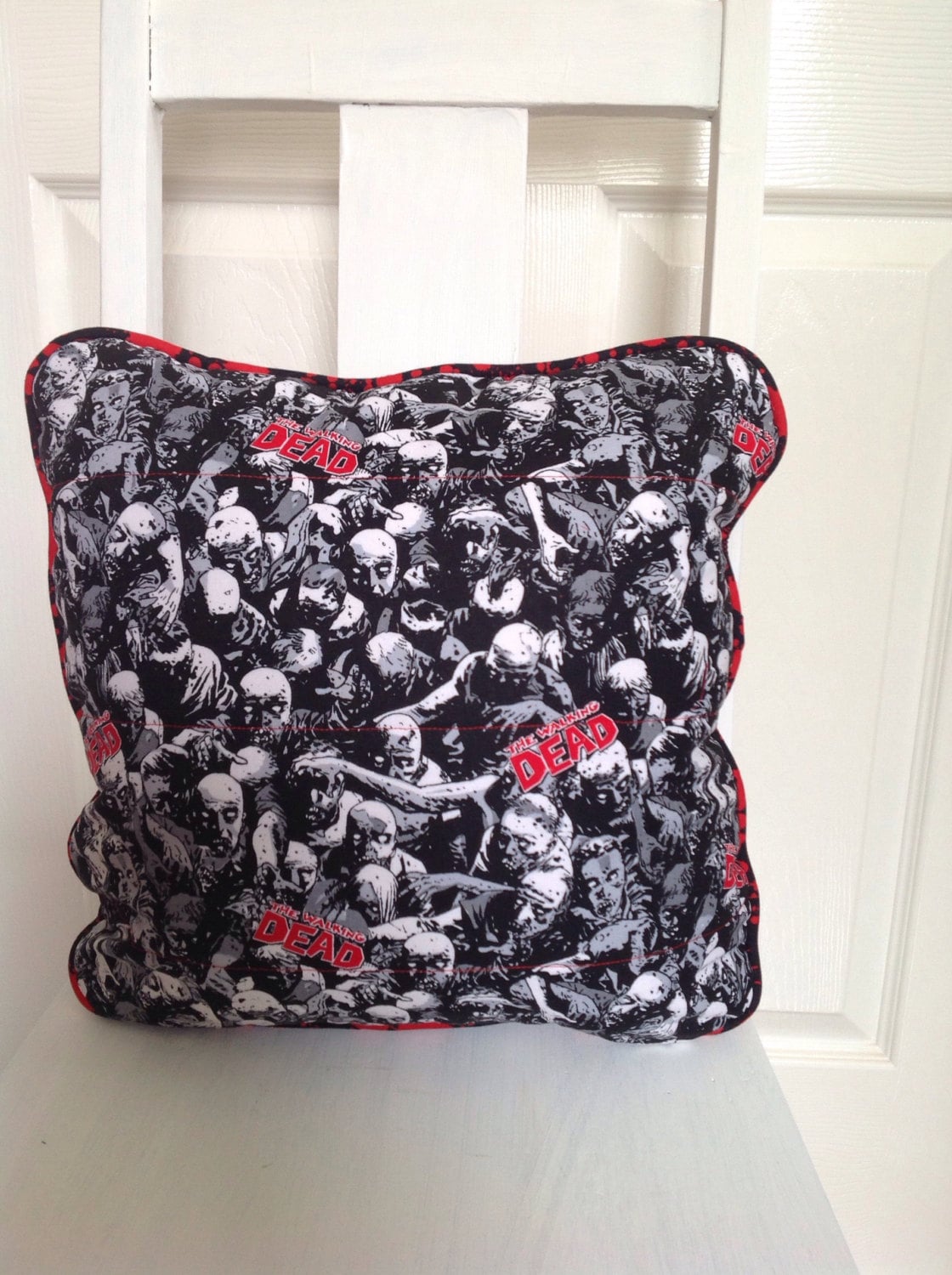 The Walking Dead Cushion Cover With Blood Splatter Piping