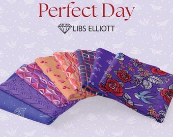 Perfet Day Fabric Squares – Libs Elliott, Andover Fabrics, 100% Cotton Quilting Squares