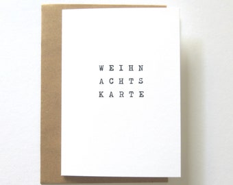 Minimalistische Weihnachtskarte Klappkarte "Weihnachtskarte" Schreibmaschinenschrift Klappkarte Cottonpapier Design minimalistisch