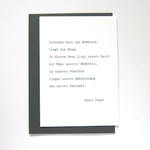 Viktor Frankl Quote A6 Macchina da scrivere in carta di puro cotone
