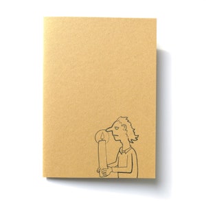 Tarjeta plegada con dibujo original de vela de cumpleaños