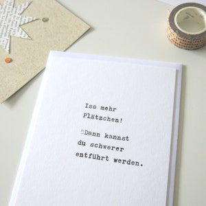 VENTE - Carte de Noël minimaliste en allemand avec enveloppe