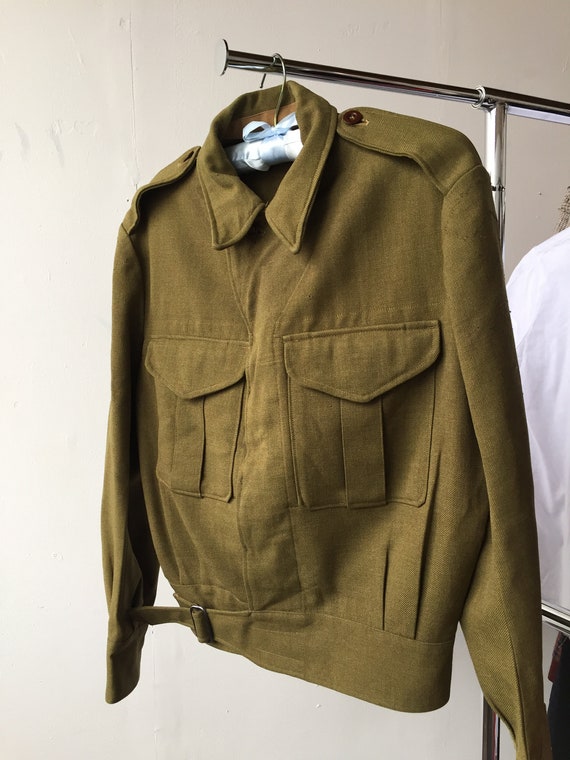 Vtg 40s military battle dress wool jacket
