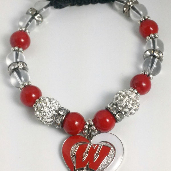 Wisconsin Badgers Macrame Bracelet