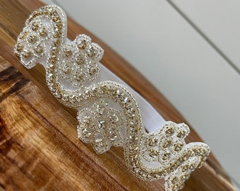 Strass Stirnband / Baby Mädchen Stirnband / Strass Stirnband / Taufe Stirnband / Neugeborenen Foto Requisite / Perlen Stirnband