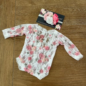 Lace Romper / Newborn Romper / Newborn Lace Romper / Floral Lace Newborn Romper / Heart Lace Romper / Newborn Photo Prop / RTS / Valentines