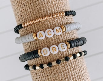 Pulseira com contas de nome personalizado/pulseira personalizada/pulseira com nome personalizado/pulseira de contas Heishi/presente para amigo/presente para mãe
