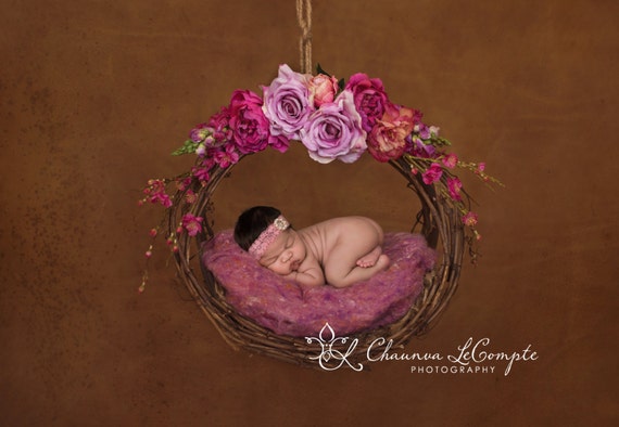 Rhinestone Mauve Headband / Rose Lace Headband / Newborn Headband / Baby Headband / Petite Headband / Baby Girl Headband / Simple Headband