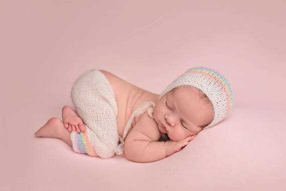 Rainbow Pants, Newborn Photos, Newborn Pants, Rainbow Baby, Rainbow Baby Photo Prop, Rainbow Baby Newborn Prop, Rainbow Baby Set, Mohair
