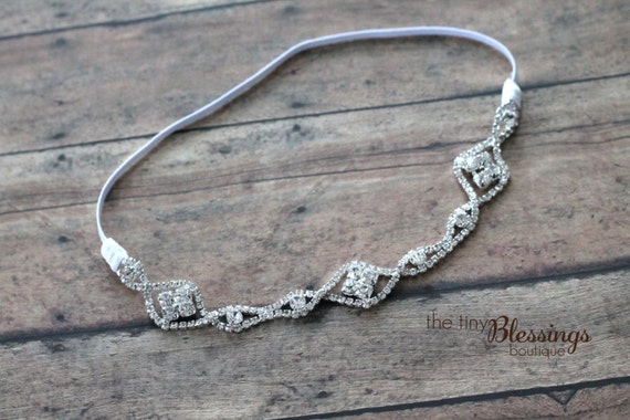 Silver Rhinestone Headband / Rhinestone Headband / Baby Girl  display picture 2