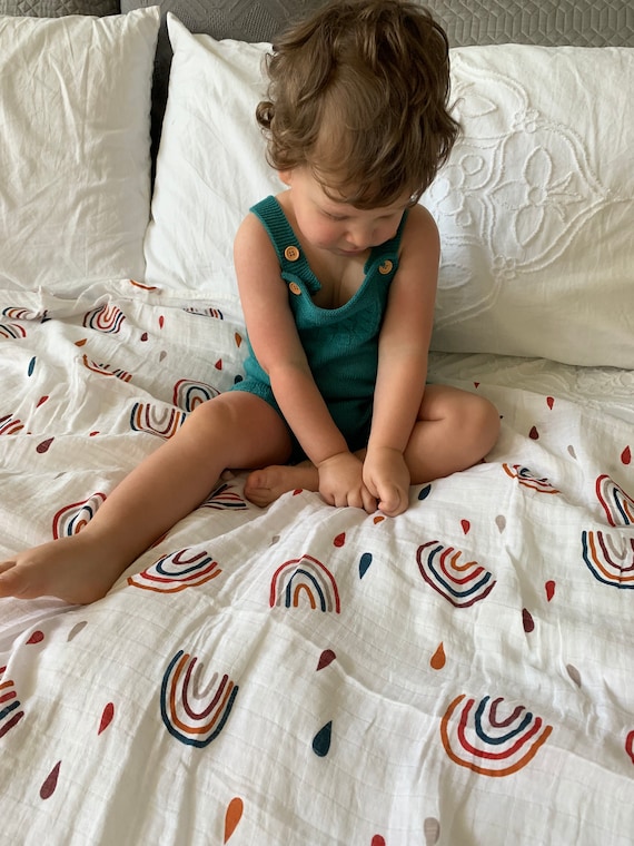 Rainbow Muslin Swaddle Blanket Muslin Swaddle Blanket Lightweight Blanket Rainbow Baby Swaddle Soft Blanket Hospital Blanket Etsy
