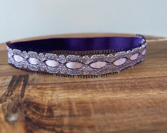Lavender Headband / Baby Girl Headband / Newborn Headband / Purple Headband / Lace Headband / Newborn Photo Prop / Baby Shower Gift
